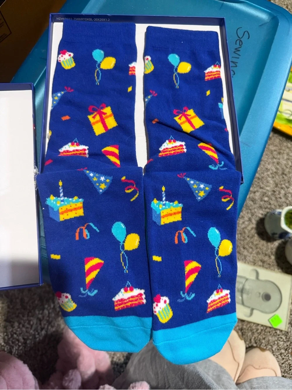 Happy Birthday 80 Years Novelty Socks - Blue